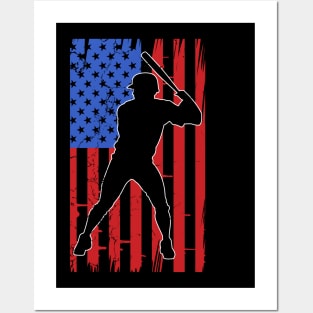 American Flag Baseball Team for Men Boys Girls Women Posters and Art